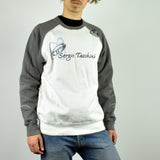 Vintage Sergio Tacchini sweatshirt jumper sweater pullover hoodie in gray and white