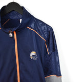 Vintage Adidas zip up track jacket windbreaker sweatshirt longsleeve tee pullover jumper in dark blue and orange