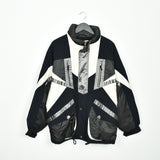 Vintage Fila puffer jacket windbreaker fleece track jacket bomber jacket in black and white