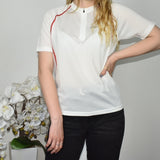 Asics quarter zip up t-shirt top sweatshirt jumper sweater pullover in white