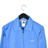 Vintage Adidas zip up jumper sweatshirt tracksuit track jacket trackie pullover long sleeve in light blue