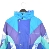 Vintage Sergio Tacchini puffer jacket windbreaker track jacket bomber jacket in blue purple and cyan
