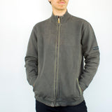 Vintage Champion full zip fleece sweatshirt hoodie jumper sweater pullover in gray