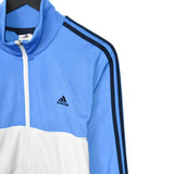 Vintage Adidas zip up tracksuit track jacket trackie sweater windbreaker jumper sweatshirt pullover long sleeve in blue and white
