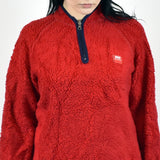 Vintage Helly Hansen half zip fleece pullover sweatshirt in red