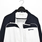 Vintage lotto windbreaker fleece track jacket bomber jacket in white and black