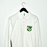 Vintage United colours of Benetton long sleeve polo shirt t-shirt pullover in white