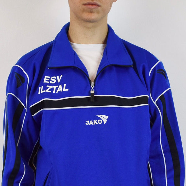 Vintage Jako track jacket tracksuit trackie in blue with black details