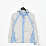 Vintage Helly Hansen zip up track jacket windbreaker sweatshirt longsleeve tee pullover jumper in white and light blue