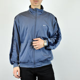 Vintage Nike tracksuit track jacket fleece windbreaker in light blue and navy blue