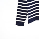 Vintage Tommy Hilfiger longsleeve tee pullover sweatshirt jumper fleece in white and dark blue stripes.