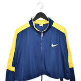 Vintage Nike jacket track windbreaker coat pullover bomber jacket trench coat in blue, white and yellow