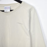 Vintage Reebok V neck sweatshirt longsleeve tee pullover jumper in white