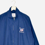 Vintage Champion windbreaker fleece track jacket bomber jacket in blue