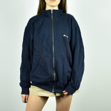 Vintage Champion zip up sweatshirt hoodie jumper sweater pullover in navy blue