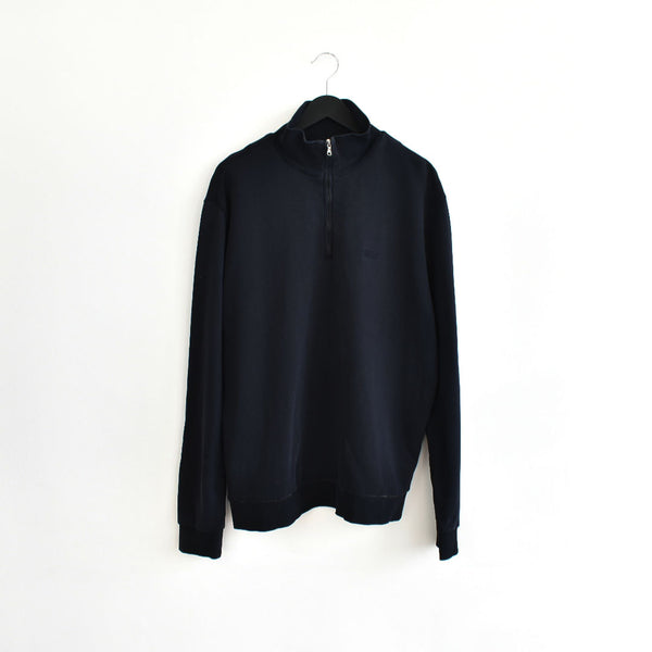 Vintage Hugo Boss zip up crewneck jacket fleece pullover sweatshirt windbreaker track jacket jumper in dark blue