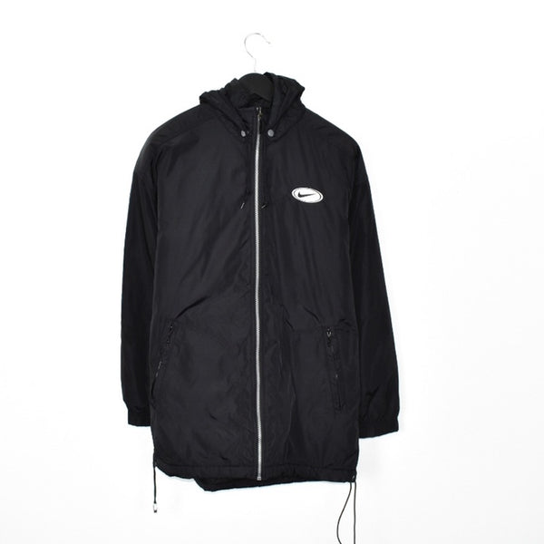 Vintage Nike long jacket windbreaker track jacket bomber jacket in black and white