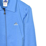 Vintage Adidas zip up jumper sweatshirt tracksuit track jacket trackie pullover long sleeve in light blue