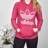 Cute sporty Adidas hoodie track jacket hoodie jumper sweater top cardigan pullover in bright punk