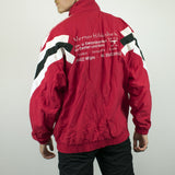 Vintage Adidas tracksuit track jacket fleece windbreaker in red, white and black