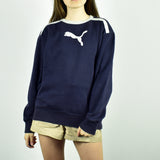 Vintage Puma sweatshirt hoodie jumper sweater pullover in navy blue