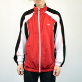 Vintage Reebok tracksuit track jacket fleece windbreaker in red, white and black