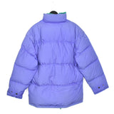 Vintage reversable lotto puffer jacket windbreaker fleece track jacket bomber jacket in purple and cyan