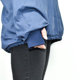 Vintage windbreaker fleece pullover in blue red and white