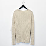 Vintage Gant knit jumper hoodie pullover sweatshirt windbreaker fleece track jacket in cream