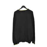 Vintage Fred Perry V neck neck sweater thin material longsleeve tee pullover sweatshirt in black and gold