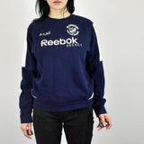 Vintage Reebok sweatshirt jumper sweater pullover hoodie in navy blue