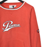 Vintage Puma pullover sweatshirt windbreaker fleece track jacket in red