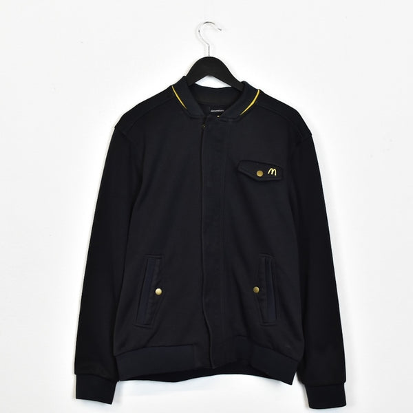 Vintage McDonalds bomber jacket windbreaker zip up tracksuit track jacket trackie sweatshirt pullover long sleeve in black