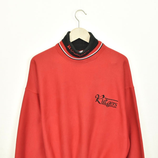 Truly vintage Scarlet Knights Rutgers turtleneck longsleeve tee pullover sweatshirt in red and black