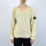 Vintage Stone Island light knit sweater pullover jumper in white