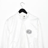 Vintage Champion windbreaker zip up tracksuit track jacket trackie sweater jumper sweatshirt pullover long sleeve in white