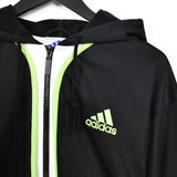 Vintage Adidas track jacket longsleeve tee pullover windbreaker sweatshirt in black and neon green