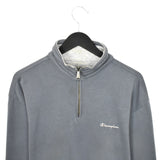 Vintage Champion quarter zip up jumper sweatshirt tracksuit track jacket trackie pullover long sleeve in greyish blue