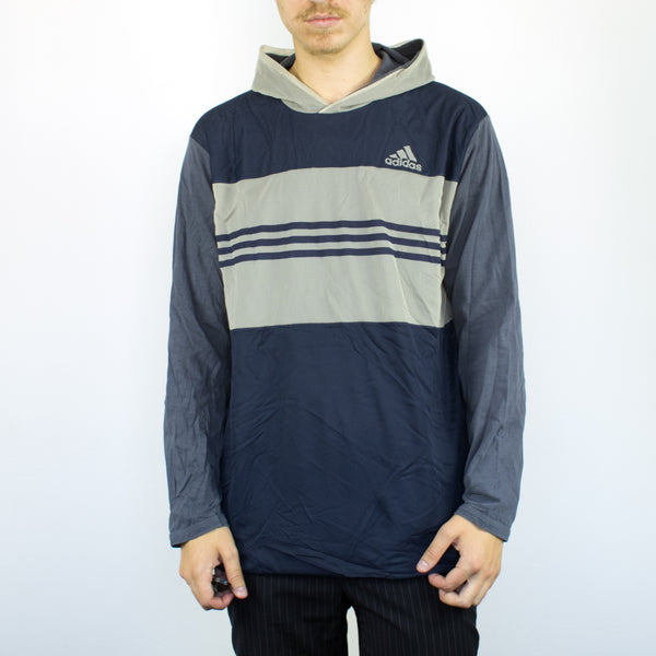 Vintage Adidas thin material hoodie sweatshirt jumper sweater pullover in blue