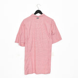 Vintage Adidas formal button uppolo shirt short sleeve top in red and white