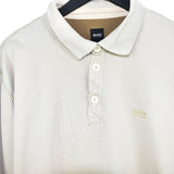 Vintage Hugo Boss formal shirt long sleeve polo shirt t-shirt top in beige