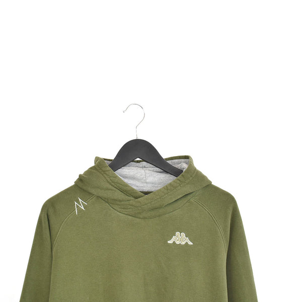 Vintage Kappa hoodie sweatshirt jumper sweater pullover fleece windbreaker in army green