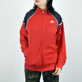 Vintage Nike track jacket fleece jumper in red and blue