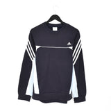 Vintage Adidas jumper hoodie pullover sweatshirt windbreaker track jacket in dark grey and white