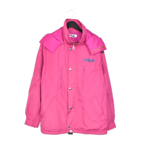 Vintage Fila Magic Lime zip up windbreaker tracksuit track jacket trackie sweater jumper sweatshirt pullover long sleeve in magenta/bright pink