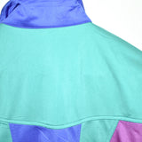 Vintage Fila zip up jacket windbreaker tracksuit track jacket trackie sweater jumper sweatshirt pullover long sleeve blue cyan and purple