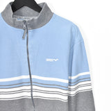 Vintage arena zip up tracksuit track jacket trackie sweater jumper sweatshirt pullover long sleeve in grey and baby blue