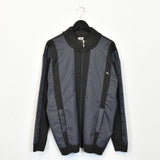 Vintage Lacoste bomber jacket zip up track jacket windbreaker sweatshirt longsleeve tee pullover jumper in dark grey