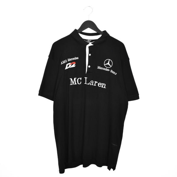 Vintage Mercedes Benz polo shirt short sleeve t-shirt tee blouse top in black