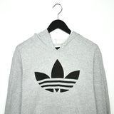 Adidas hoodie pullover sweatshirt windbreaker fleece track jacket in grey and black